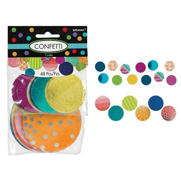 Buy Decorations Circle Confetti with Pattern - Pink/Green/Blue sold at Party Expert