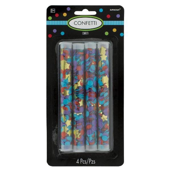 Buy Decorations Confetti Rube 4/pkg - Purple/Blue/Red/Yellow sold at Party Expert