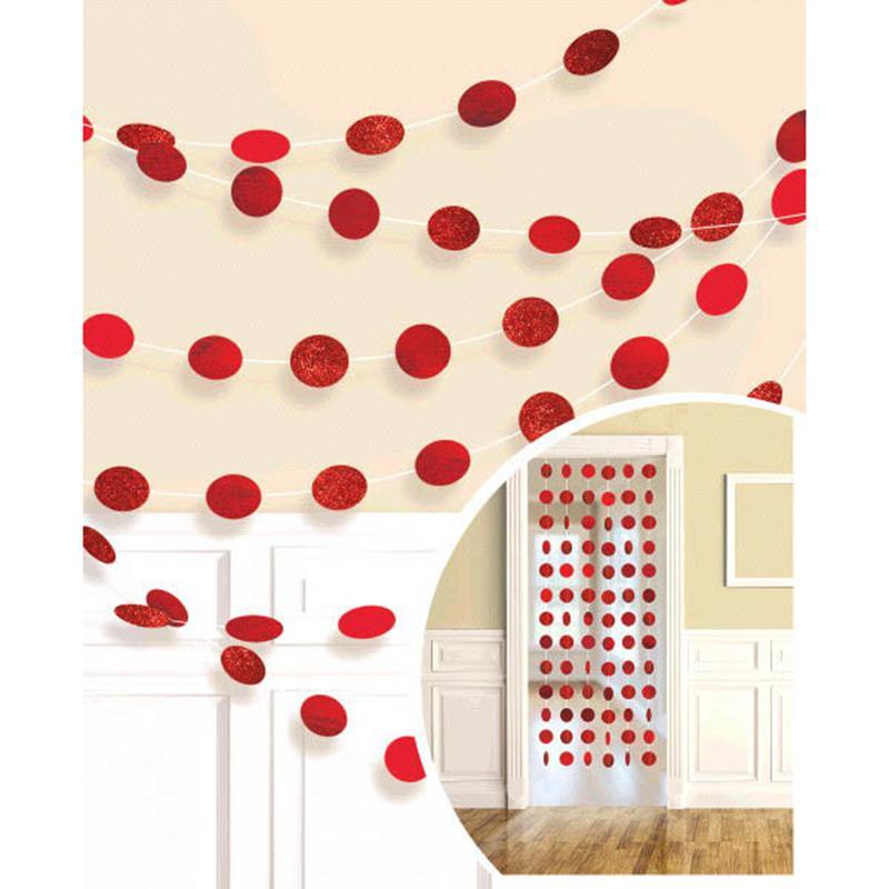 Buy Decorations Dots Glitter Garland - Apple Red sold at Party Expert