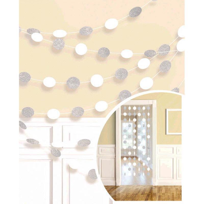 Buy Decorations Dots Glitter Garland - Frosty White sold at Party Expert