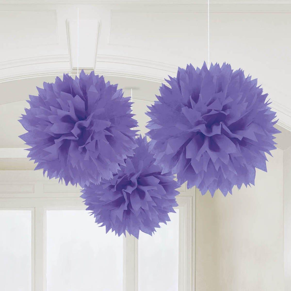 Buy Decorations Fluffy Decorations - New Purple 3/pkg. sold at Party Expert
