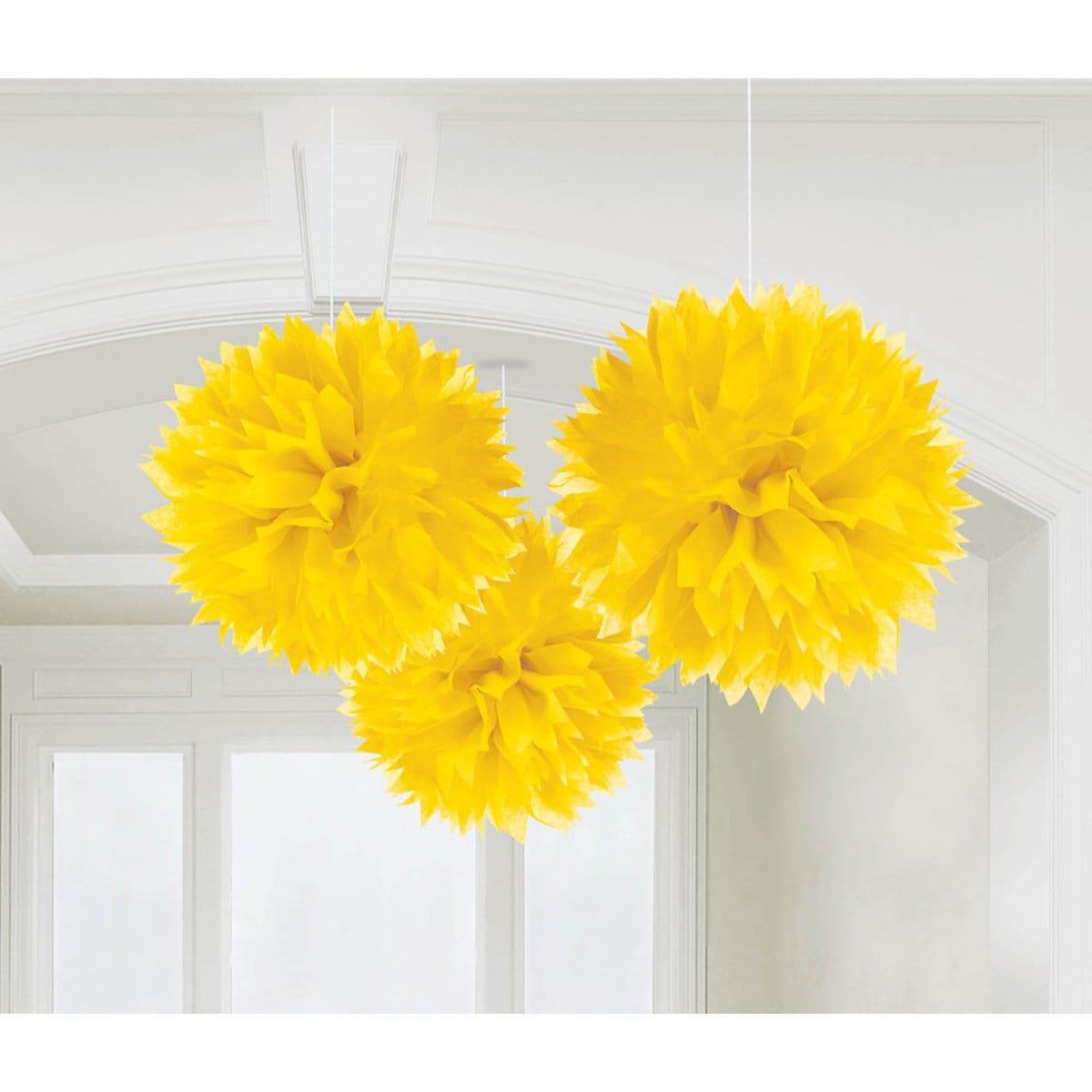 Buy Decorations Fluffy Decorations - Yellow Sunshine 3/pkg. sold at Party Expert