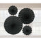 Buy Decorations Glitter Paper Fans - Jet Black 4/pkg. sold at Party Expert