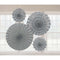 Buy Decorations Glitter Paper Fans - Silver 4/pkg. sold at Party Expert