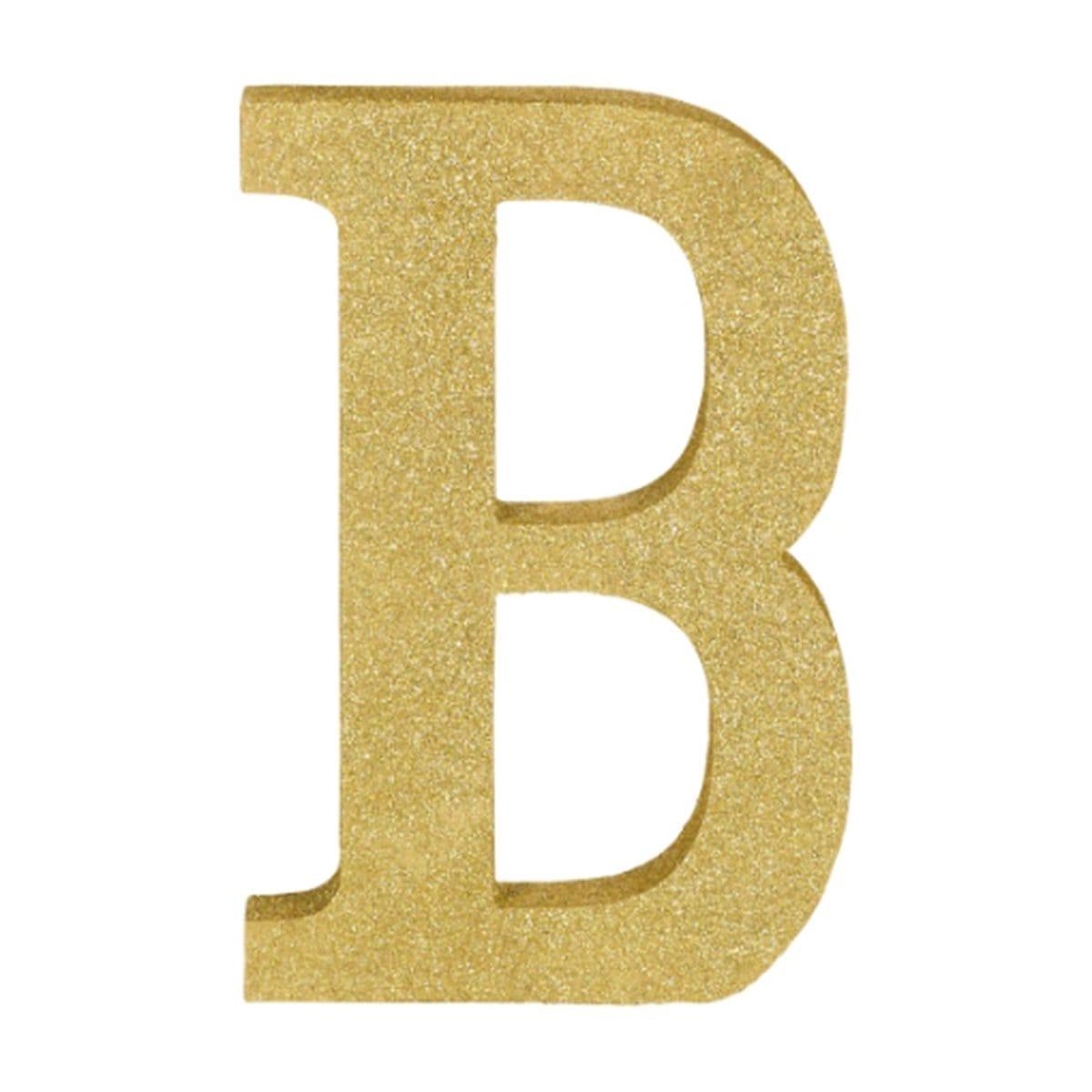 Buy Decorations Gold Glitter Letter - B sold at Party Expert