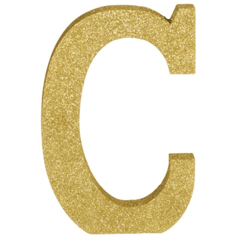 Buy Decorations Gold Glitter Letter - C sold at Party Expert