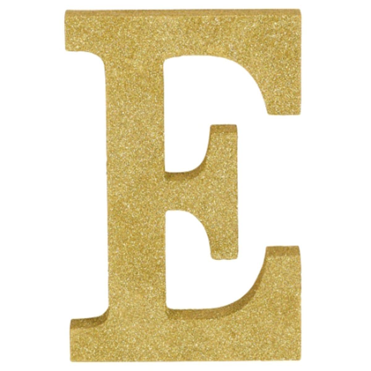 Buy Decorations Gold Glitter Letter - E sold at Party Expert