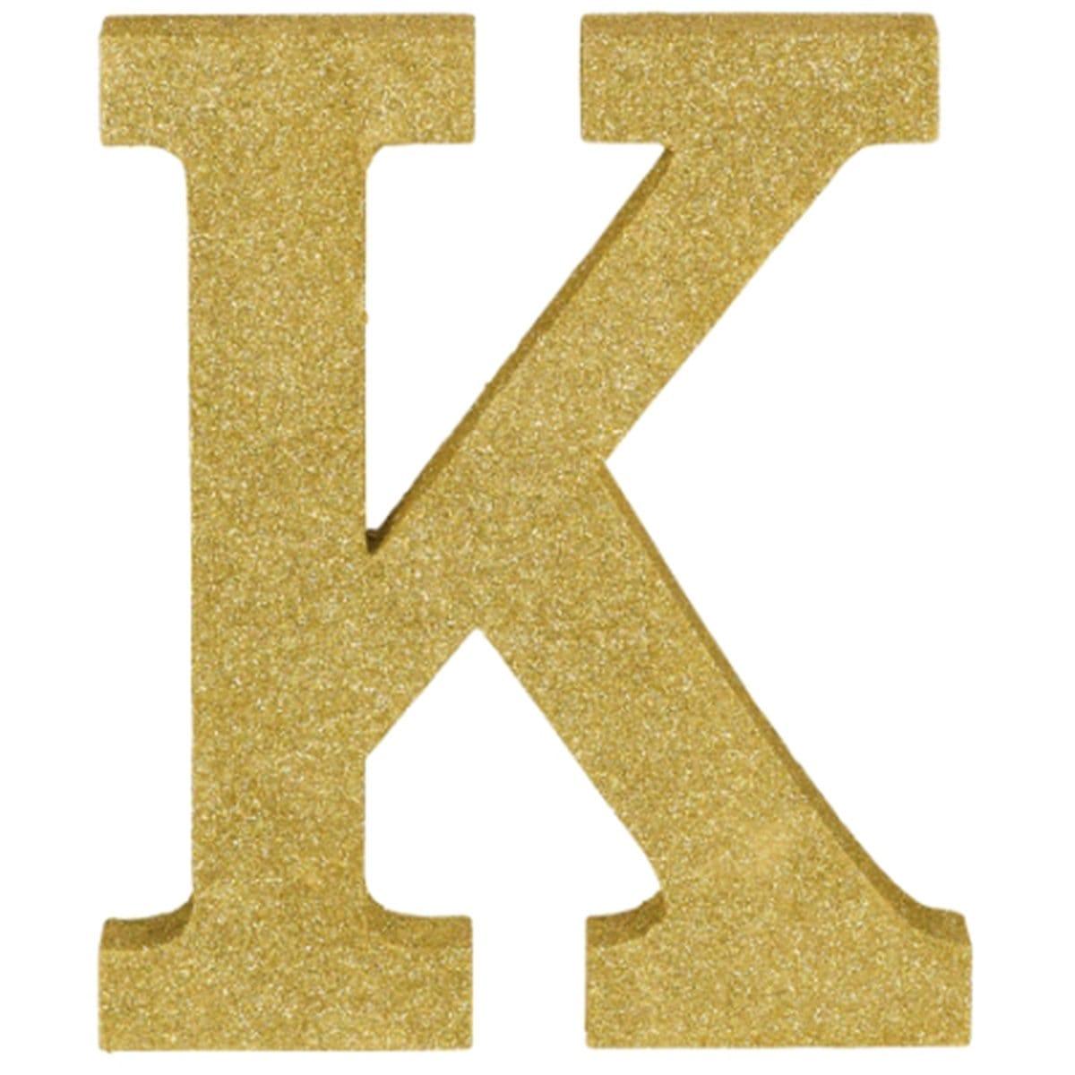 Buy Decorations Gold Glitter Letter - K sold at Party Expert