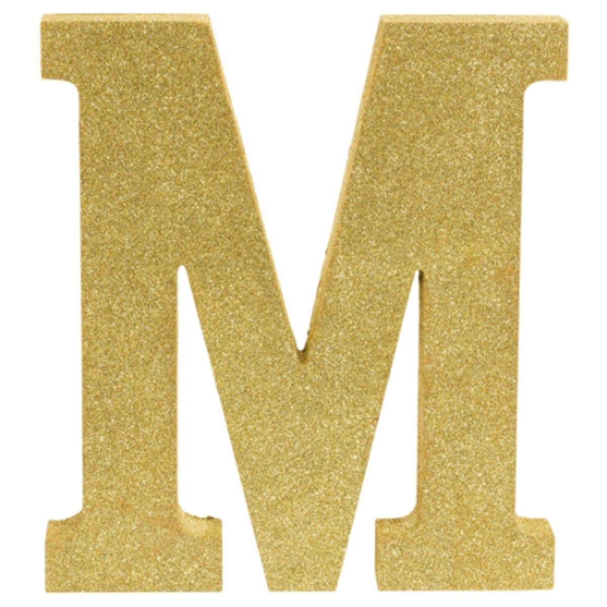 Buy Decorations Gold Glitter Letter - M sold at Party Expert