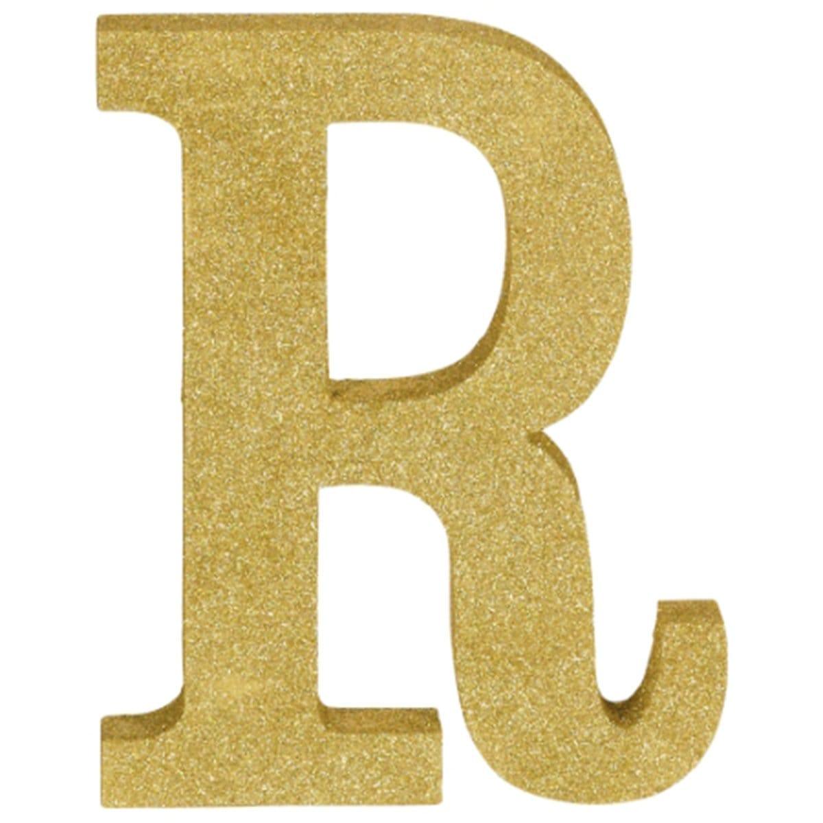 Buy Decorations Gold Glitter Letter - R sold at Party Expert