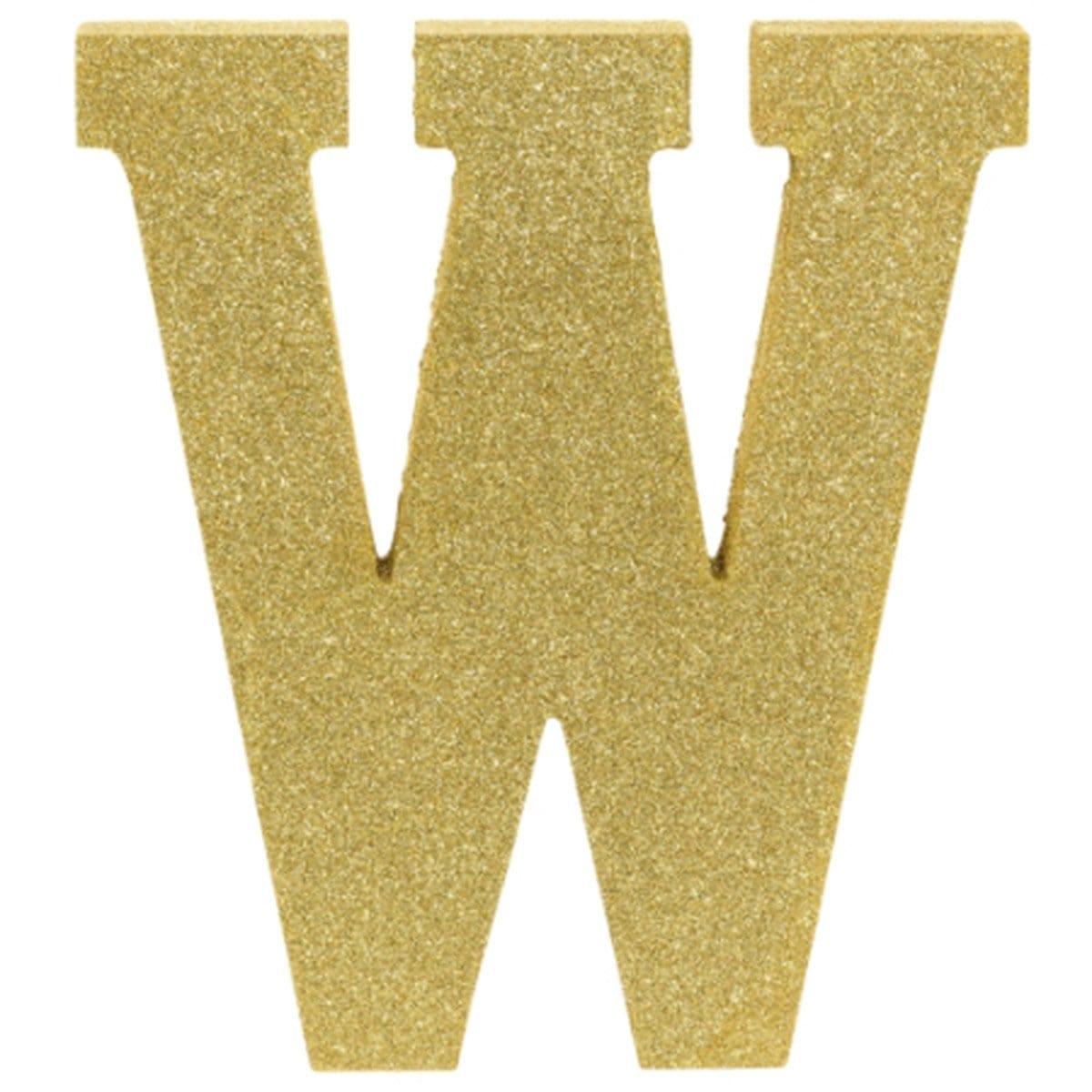 Buy Decorations Gold Glitter Letter - W sold at Party Expert