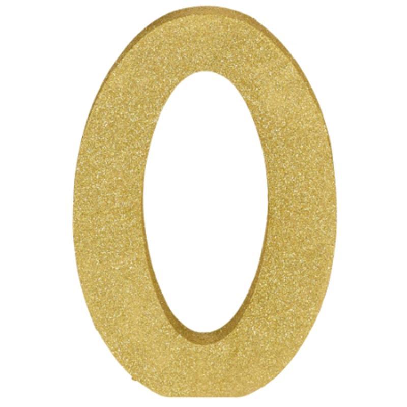 Buy Decorations Gold Glitter Number - 0 sold at Party Expert