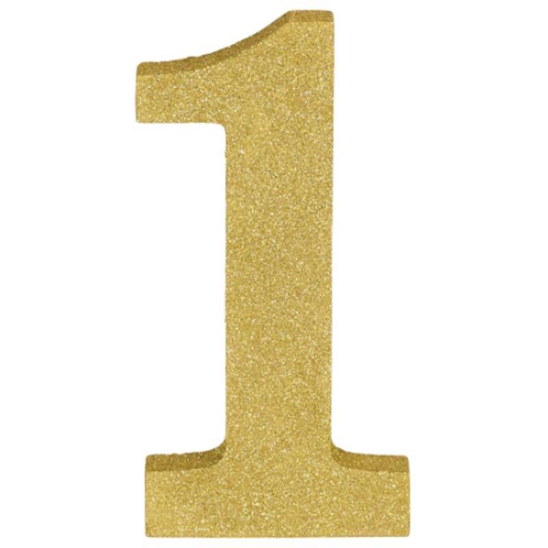 Buy Decorations Gold Glitter Number - 1 sold at Party Expert