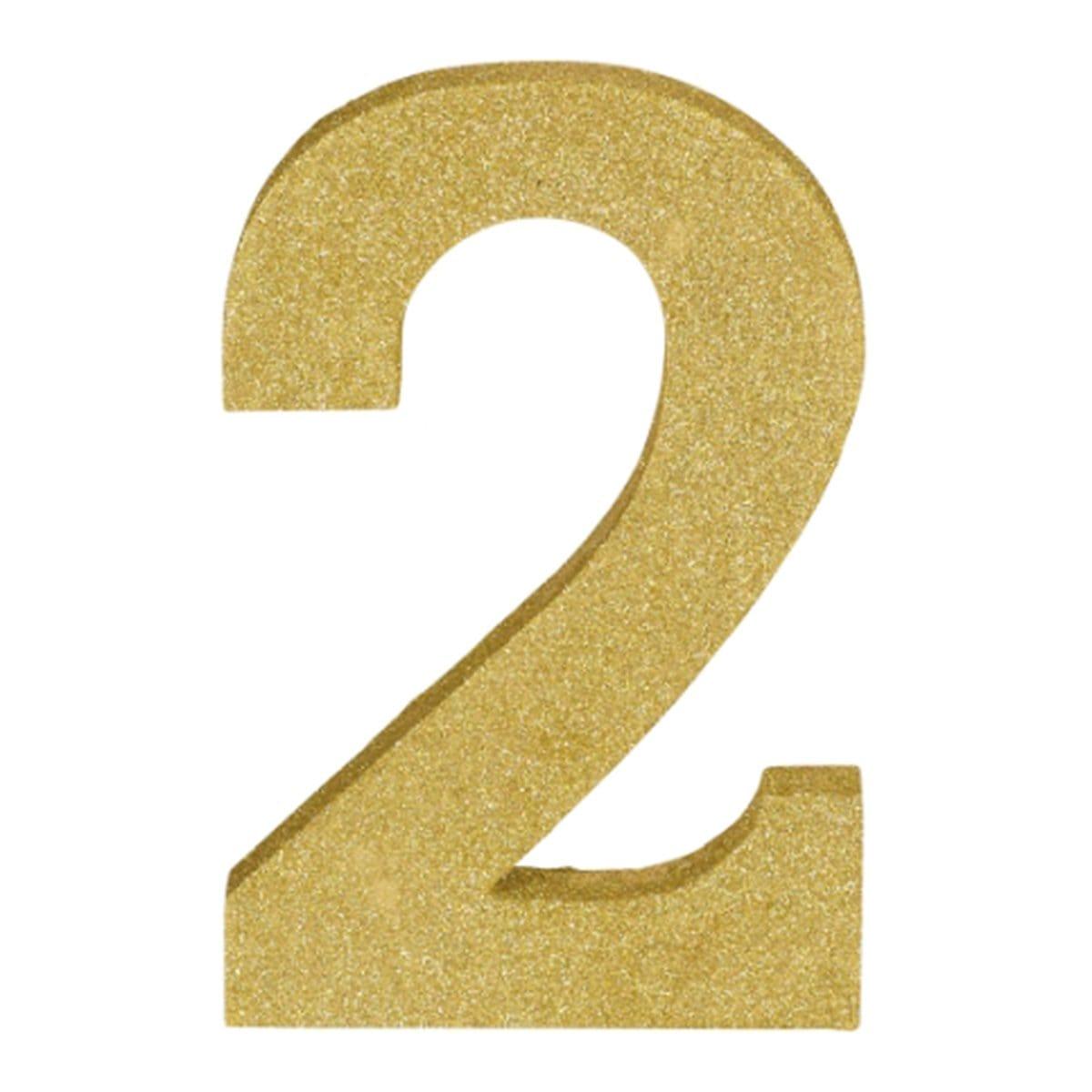 Buy Decorations Gold Glitter Number - 2 sold at Party Expert