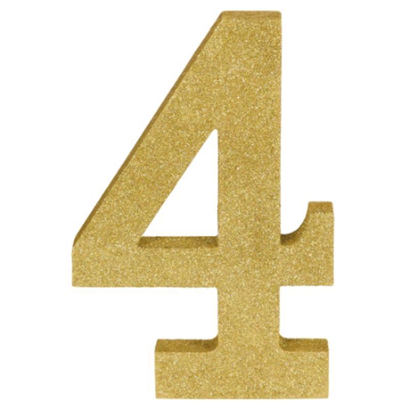 Buy Decorations Gold Glitter Number - 4 sold at Party Expert