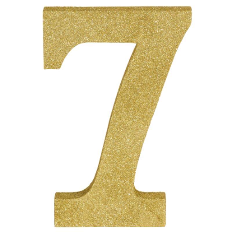 Buy Decorations Gold Glitter Number - 7 sold at Party Expert