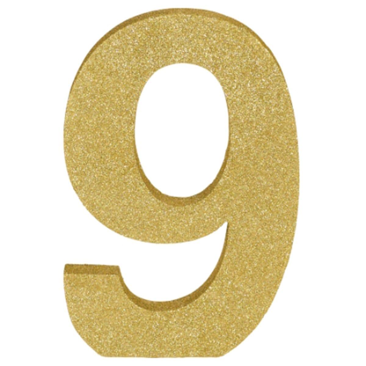 Buy Decorations Gold Glitter Number - 9 sold at Party Expert
