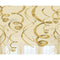 Buy Decorations Hanging Swirls 22 In.- Gold 12/pkg. sold at Party Expert