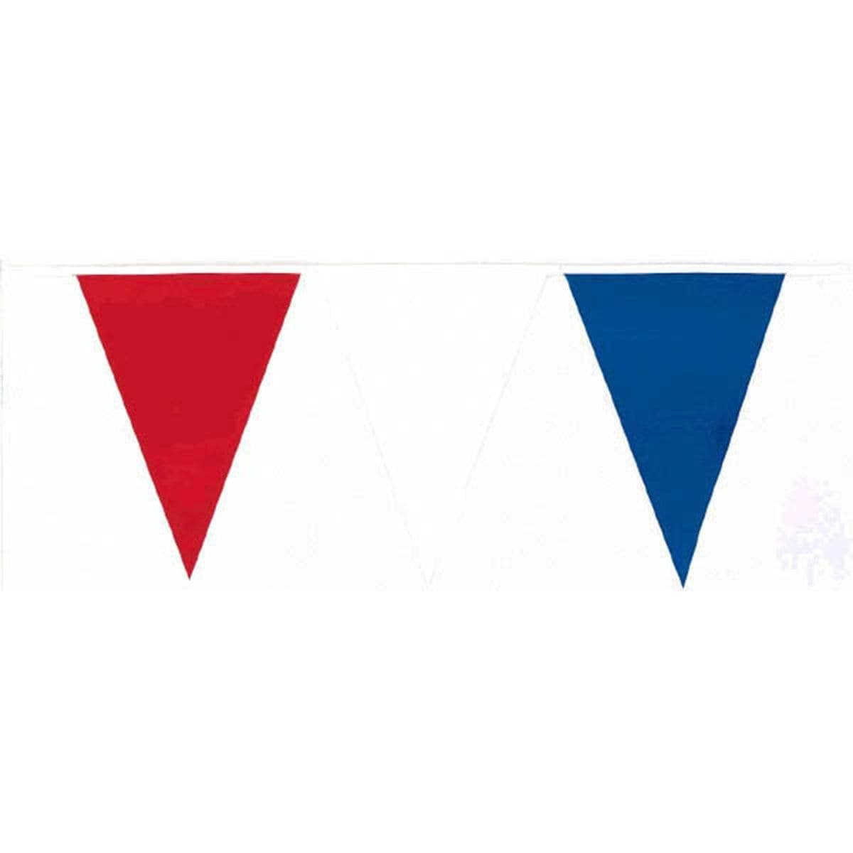 Buy Decorations Large Plastic Pennant Banner - Blue Red & White sold at Party Expert
