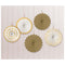 Buy Decorations Mini Fan Decoration 5 Per Package - Gold sold at Party Expert