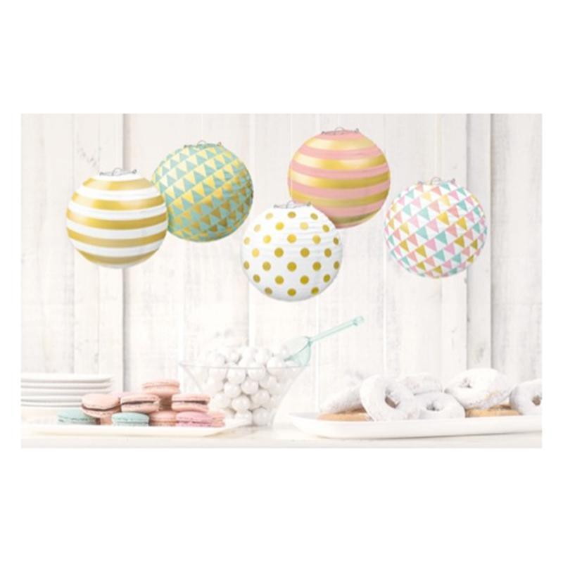 Buy Decorations Mini Paper Lantern 5/pkg - Pastel sold at Party Expert