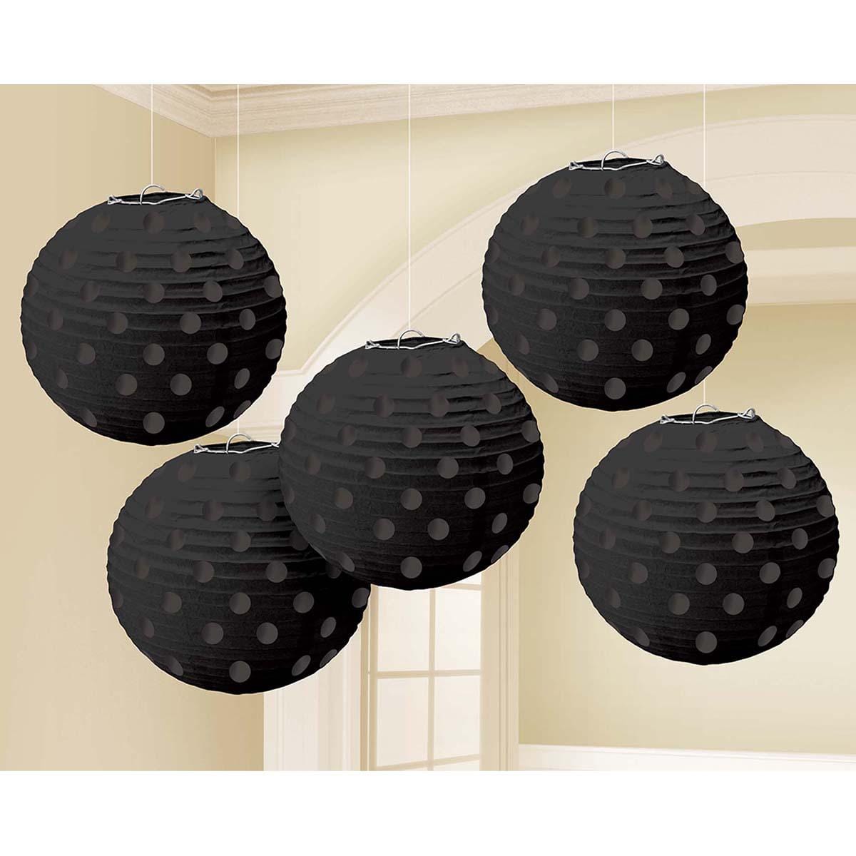Buy Decorations Mini Paper Lanterns 5 In. - Jet Black 5/pkg. sold at Party Expert