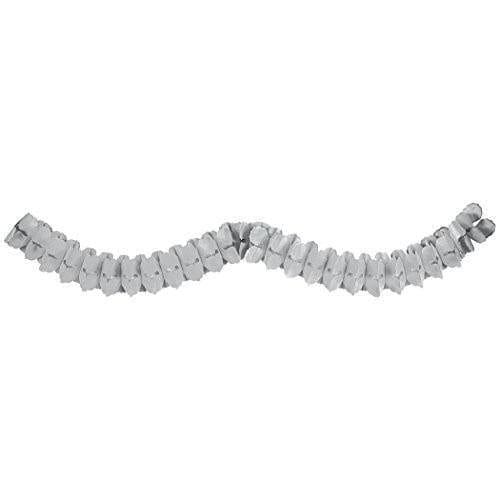 Buy Decorations Paper Garland - Silver 12 Ft sold at Party Expert