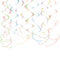 AMSCAN CA Decorations Pastel Swirl Decoration Kit, 22 Inches, 12 Count 192937373521