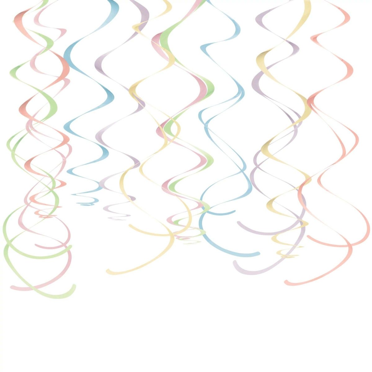 AMSCAN CA Decorations Pastel Swirl Decoration Kit, 22 Inches, 12 Count 192937373521