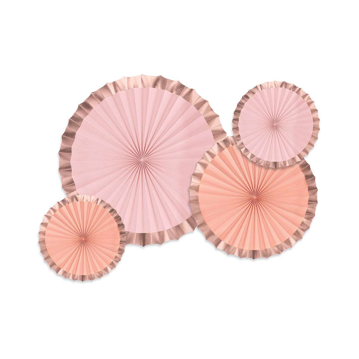 AMSCAN CA Decorations Rose Gold Decorative Fans, 4 Count