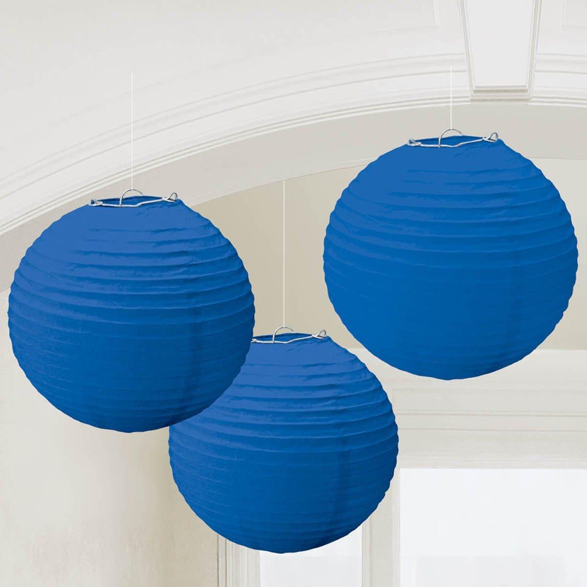 Buy Decorations Round Lanterns - Bright Royal Blue, 9.5 inches sold at Party Expert