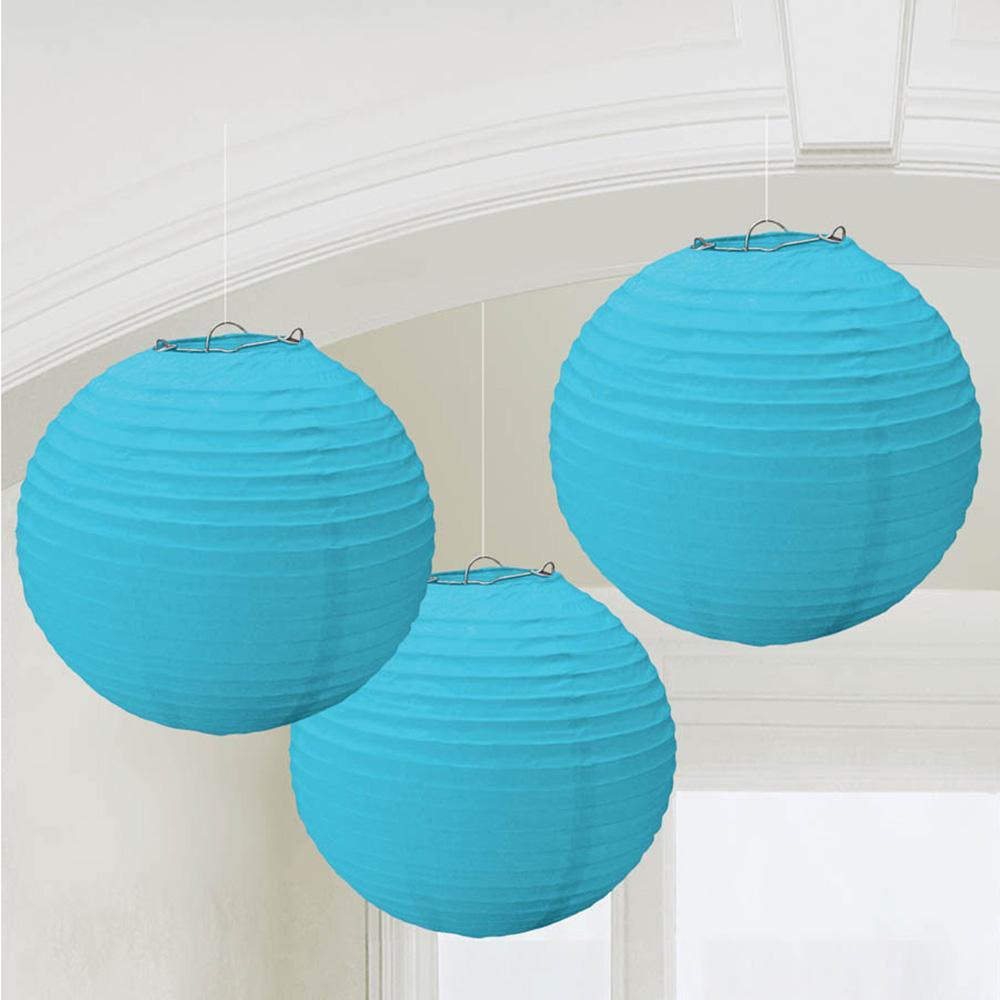 Buy Decorations Round Lanterns - Caribbean Blue, 9.5 inches sold at Party Expert