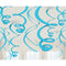 Buy Decorations Swirl Decorations - Caribbean Blue 22 In. 12/pkg. sold at Party Expert