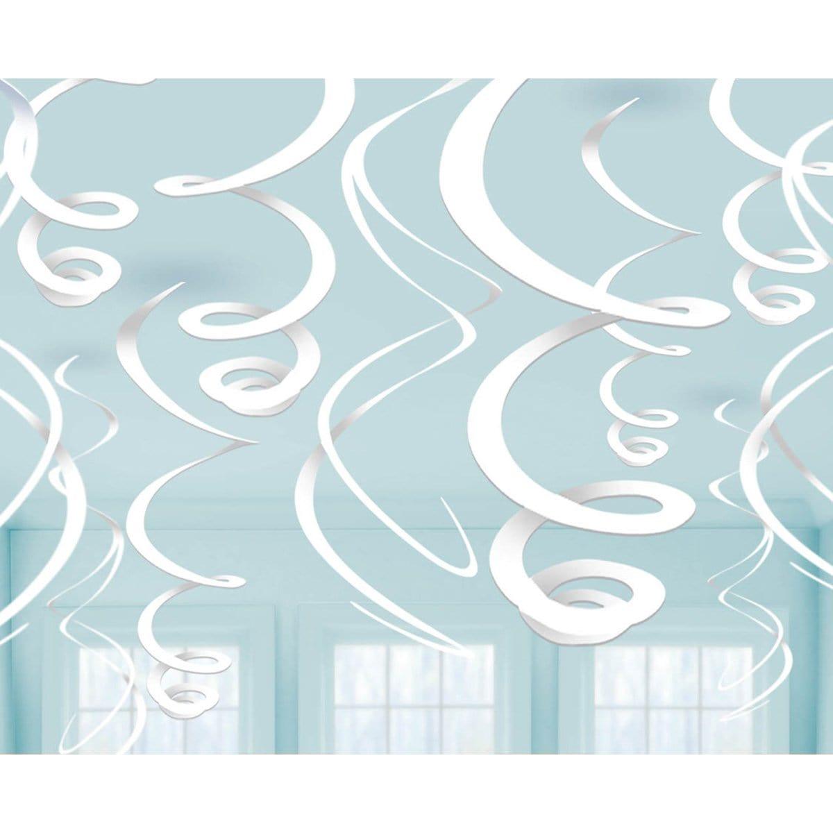 Buy Decorations Swirl Decorations - Frosty White 22 In. 12/pkg. sold at Party Expert