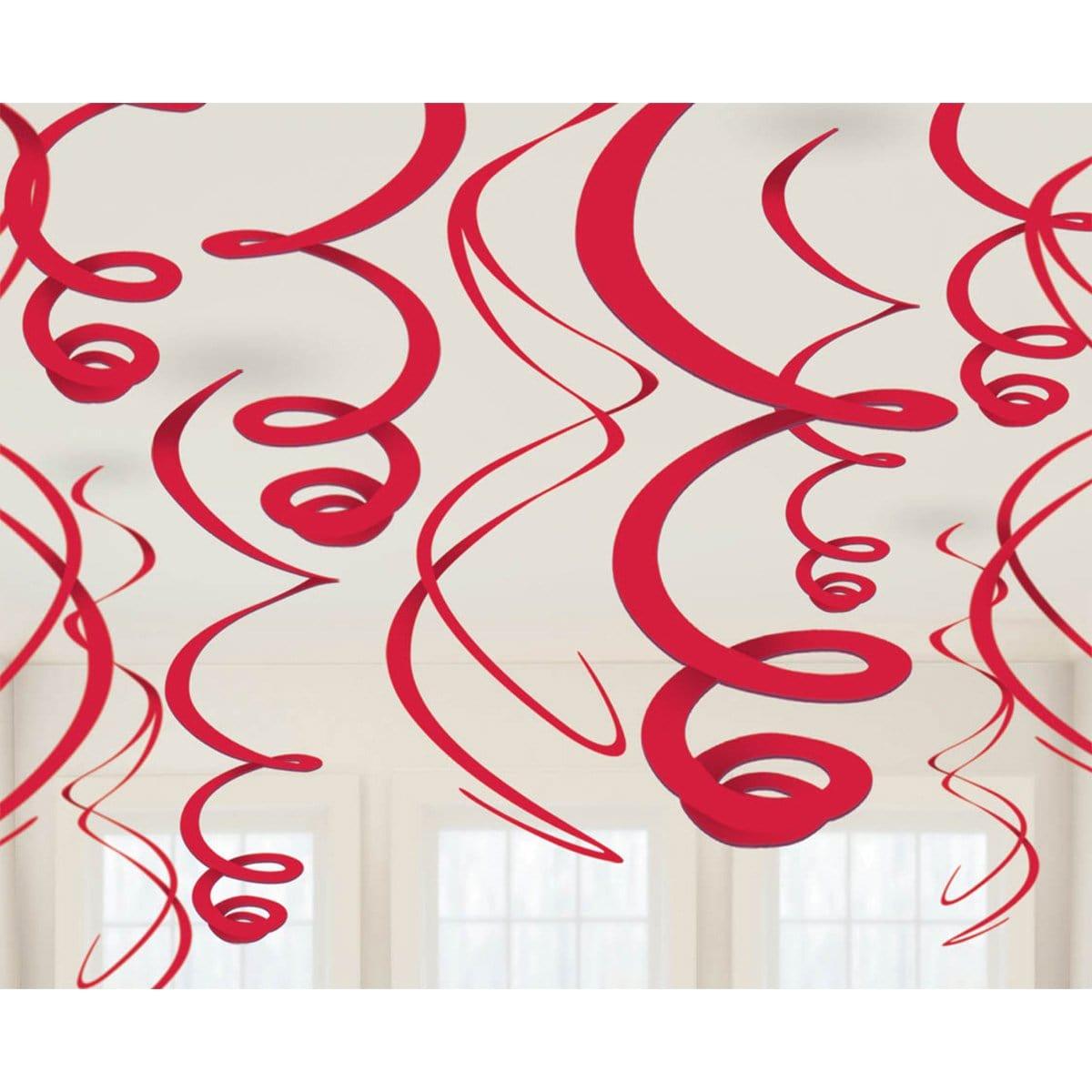 Buy Decorations Swirl Decorations - Red 12/pkg. sold at Party Expert