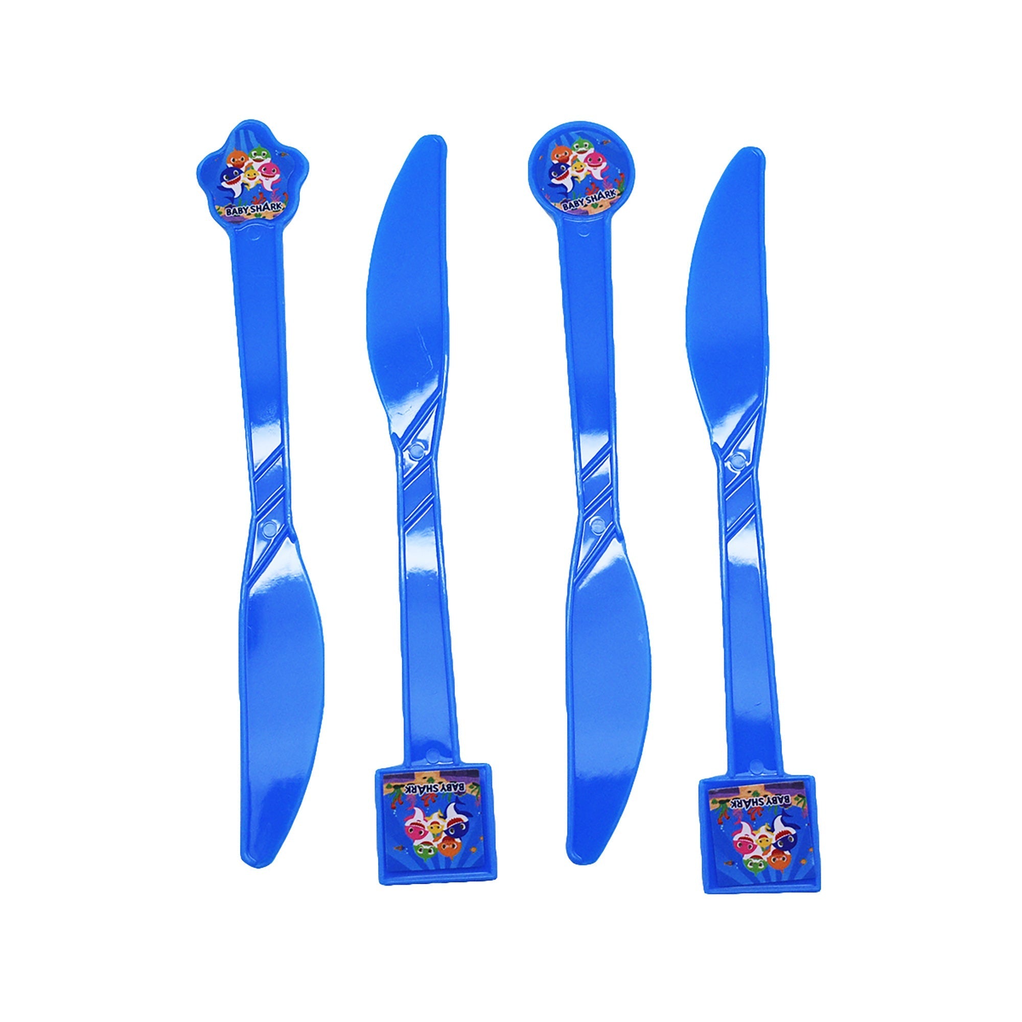 Baby Shark Birthday Blue Plastic Knives, 10 Count Party Expert
