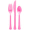 AMSCAN CA Disposable-Plasticware Bright Pink Plastic Cutlery, 24 Count