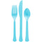 AMSCAN CA Disposable-Plasticware Caribbean Blue Plastic Cutlery, 24 Count