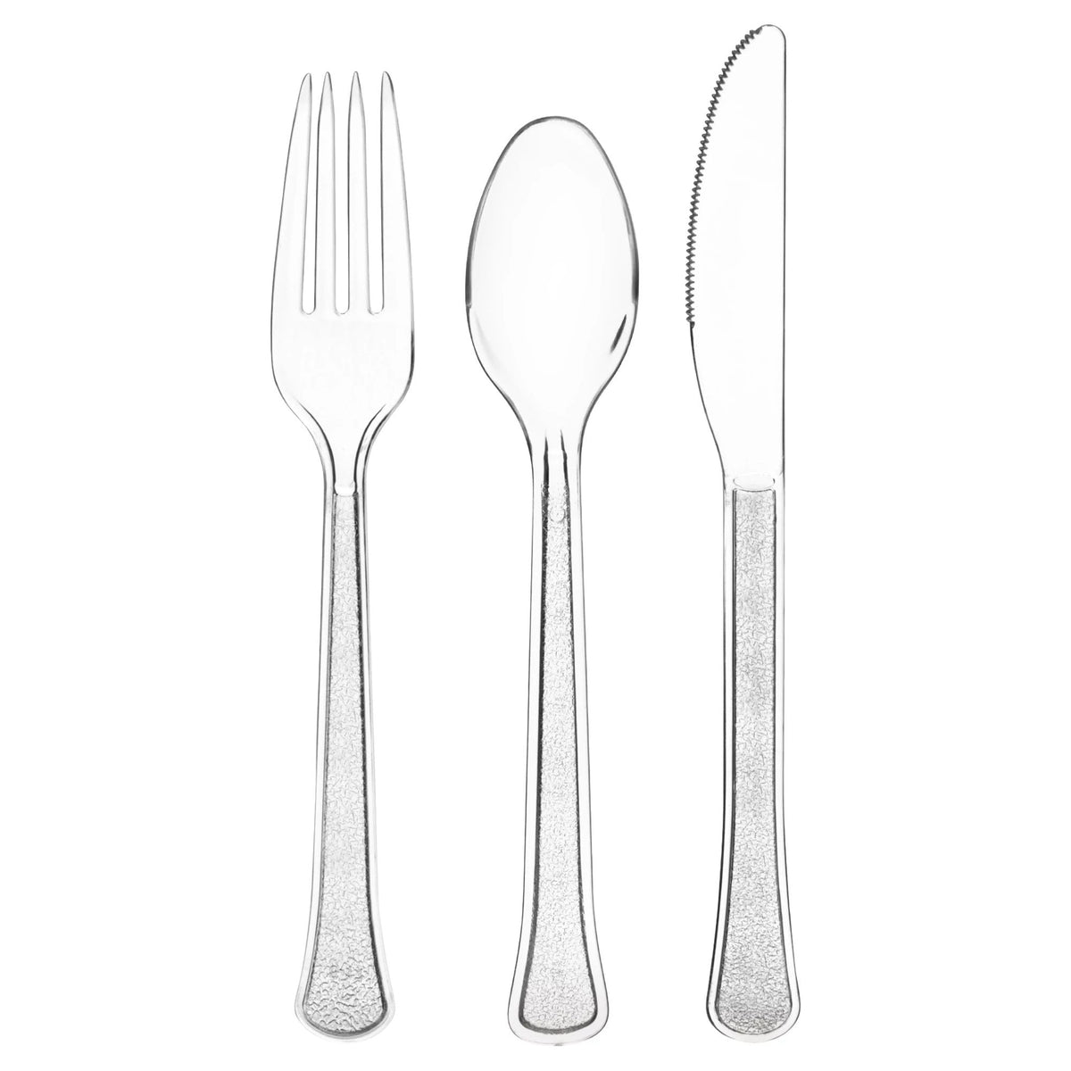 AMSCAN CA Disposable-Plasticware Clear Plastic Cutlery, 24 Count