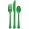AMSCAN CA Disposable-Plasticware Festive Green Plastic Cutlery, 24 Count 192937263082