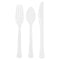 AMSCAN CA Disposable-Plasticware Frosty White Plastic Cutlery, 24 Count