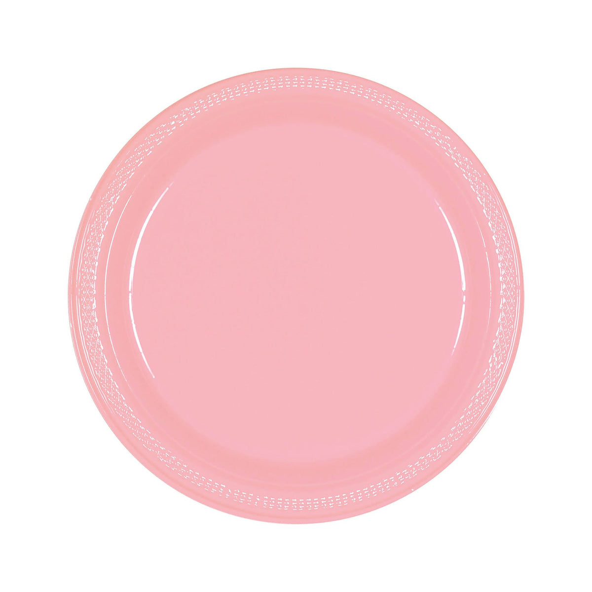 AMSCAN CA Disposable-Plasticware New Pink Round Plastic Plates, 9 Inches, 20 Count 048419626039