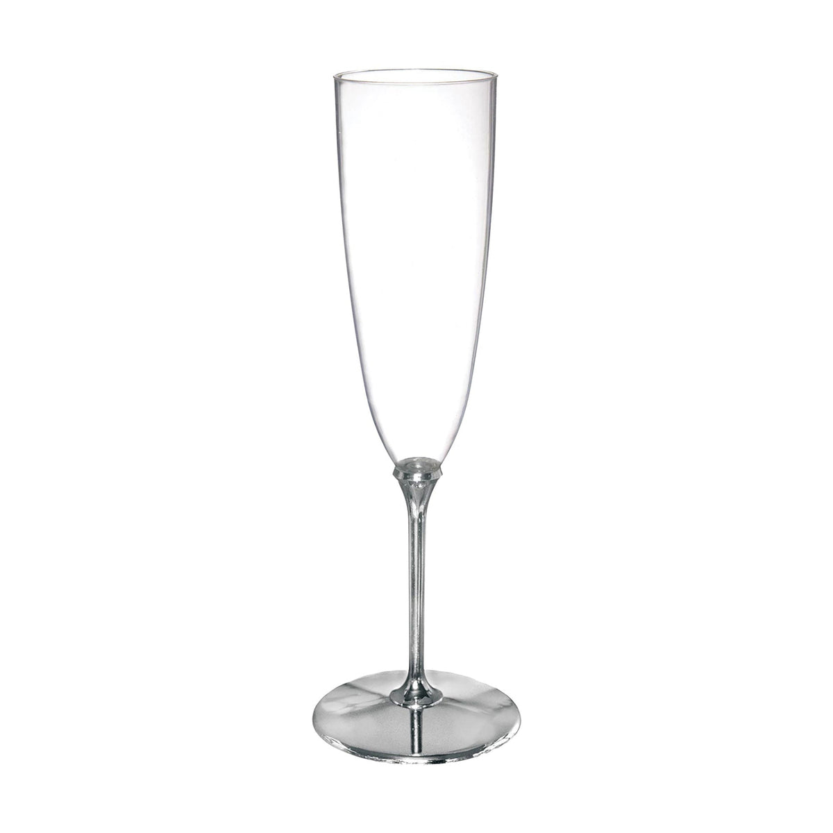 AMSCAN CA Disposable-Plasticware Premium Quality Silver Plastic Champagne Flutes, 5 Oz, 20 Count 192937313596