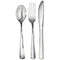 AMSCAN CA Disposable-Plasticware Silver Premium Quality Plastic Cutlery, 80 Count 192937313749