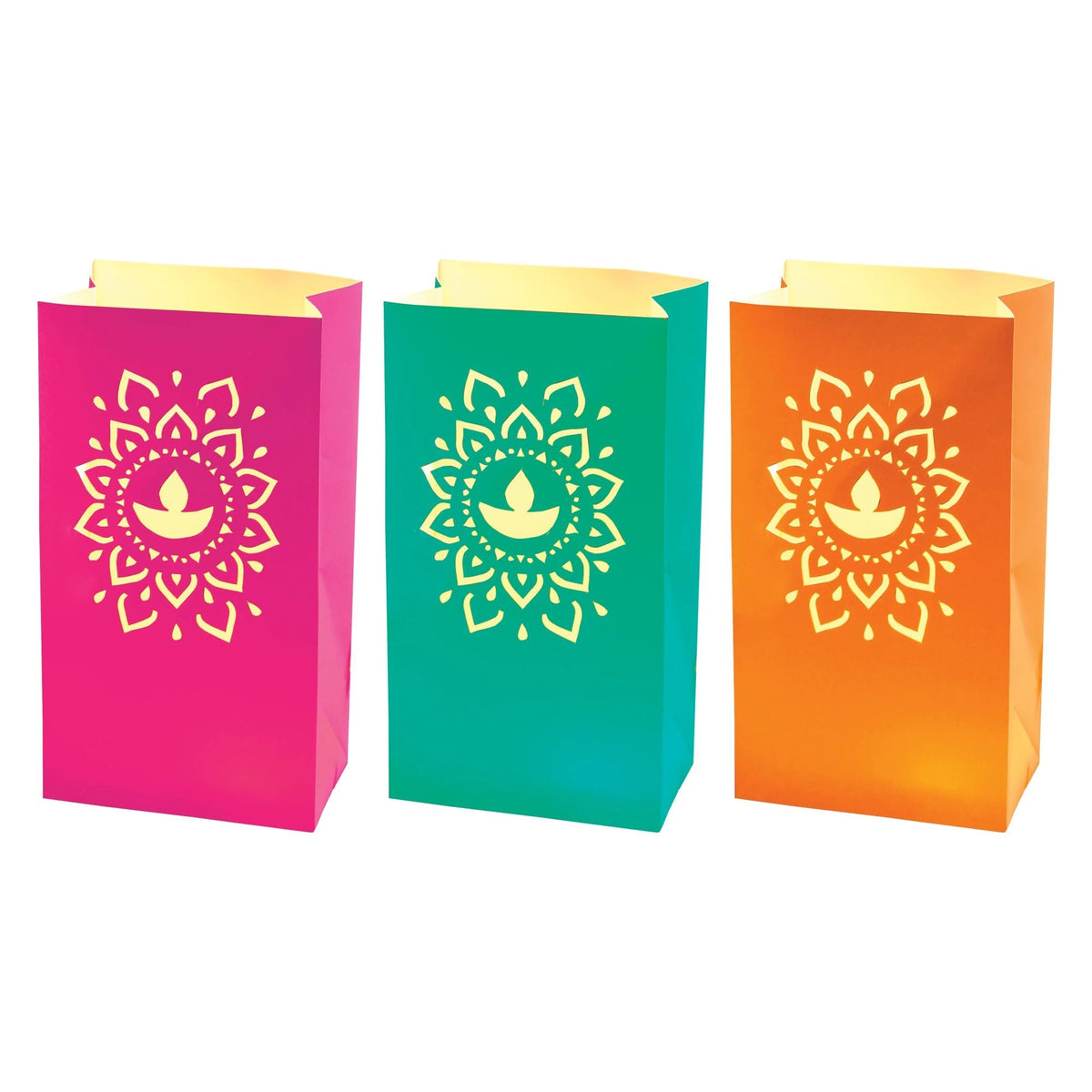 AMSCAN CA Diwali Diwali Paper Luminary Bags, 6 Count 192937071663