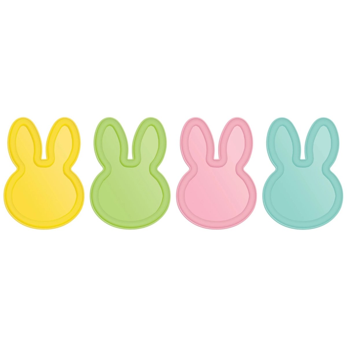 AMSCAN CA Easter Easter Bunny Shaped Plates, 10 Inches, 4 Count