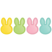 AMSCAN CA Easter Easter Bunny Shaped Plates, 10 Inches, 4 Count