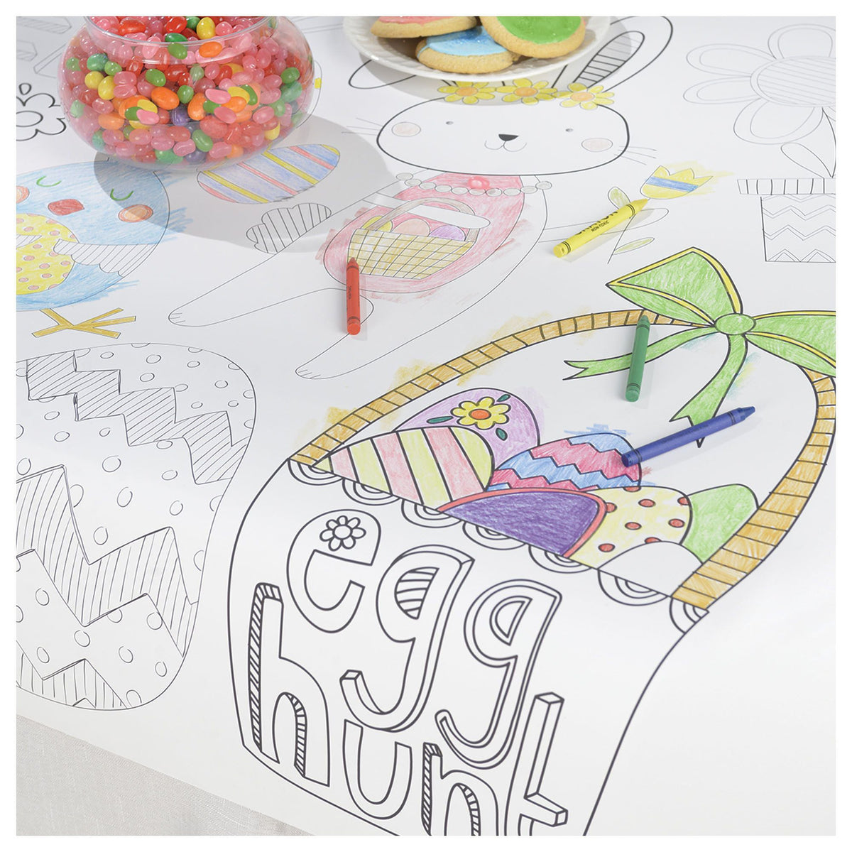 AMSCAN CA Easter Paper Easter Coloring Tablecover, 48 X 36 Inches, 1 Count