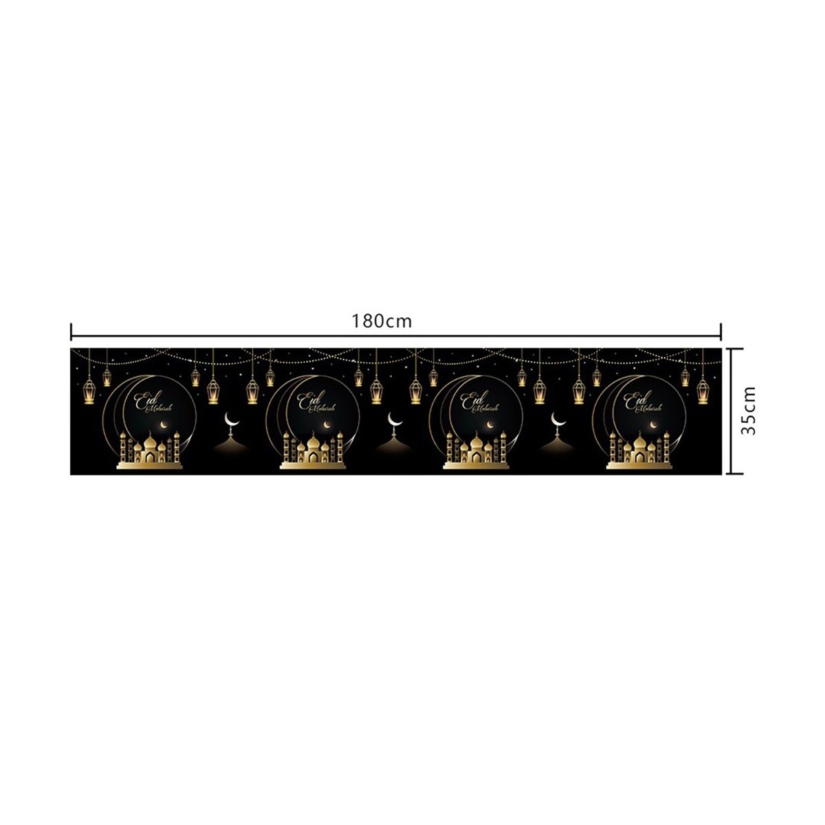 Shaoxing Keqiao Chengyou Textile Co.,Ltd Eid Eid Celebration Table Runner, 70 x 13 Inches, 1 Count
