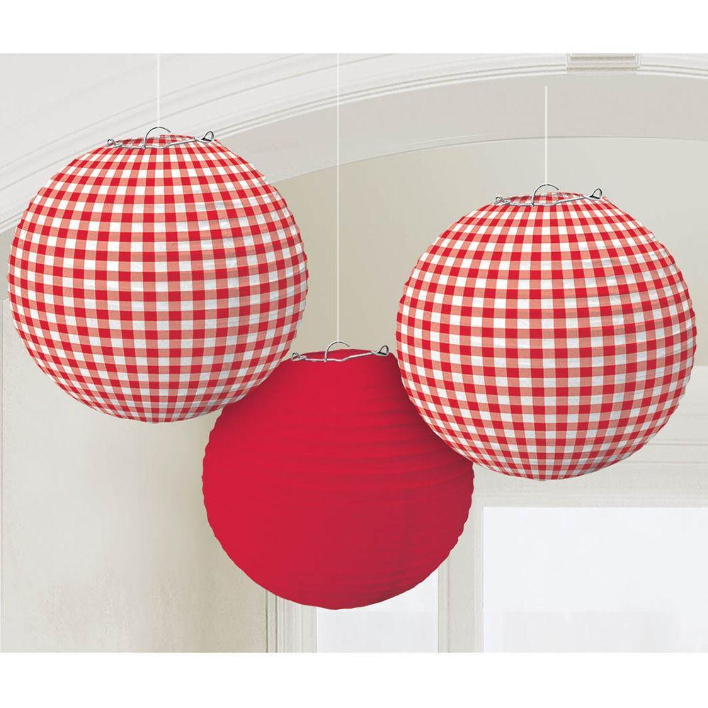 Buy Everyday Entertaining Picnic Party Paper Lanterns 9.5 Inches, 3 per Package sold at Party Expert